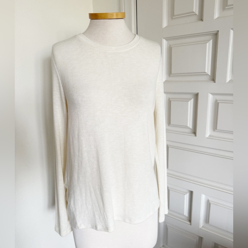 Michael Stars Cream Sweater Lightweight Long sleeve Back Twist Size Large